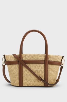 Woven tote bag, Beige