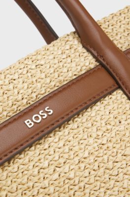 Woven tote bag, Beige