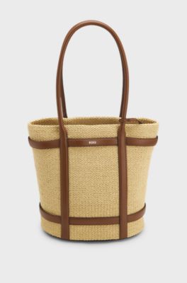 Woven tote bag, Beige