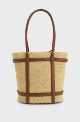 Woven tote bag, Beige