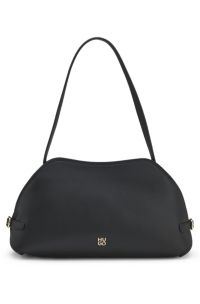 Logo-trim shoulder bag, Black