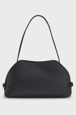 Logo-trim shoulder bag, Black