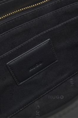 Logo-trim shoulder bag, Black