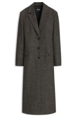 Wool-blend coat, Brown