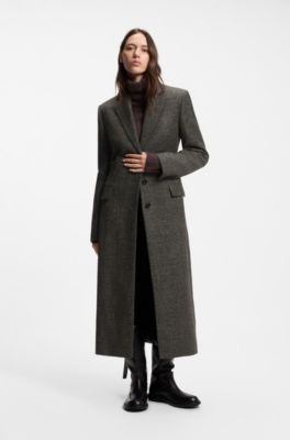 Wool-blend coat, Brown