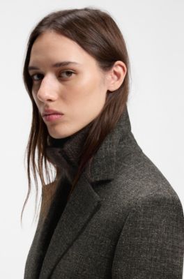 Wool-blend coat, Brown