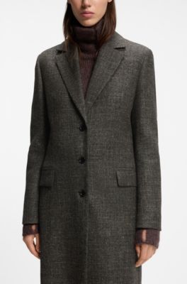 Wool-blend coat, Brown