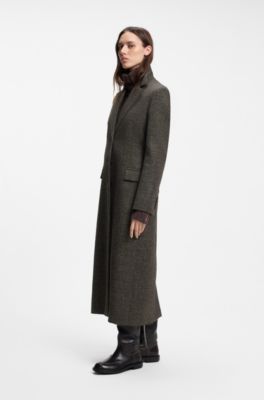 Wool-blend coat, Brown
