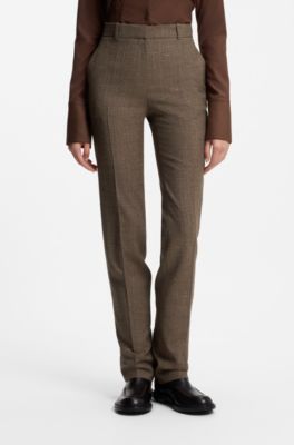 Straight-leg wool trousers, Brown