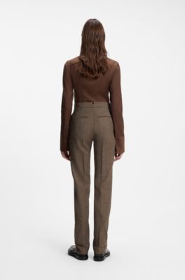 Straight-leg wool trousers, Brown
