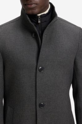 Slim-fit coat, Silver
