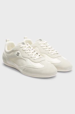 Mixed-material trainers, Natural