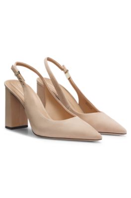 Slingback leather pumps, Light Pink