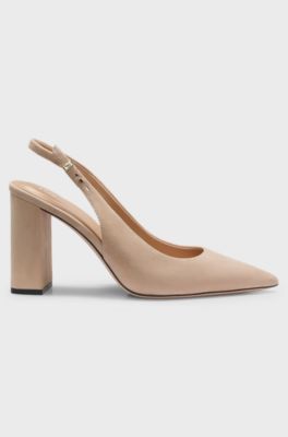 Slingback leather pumps, Light Pink