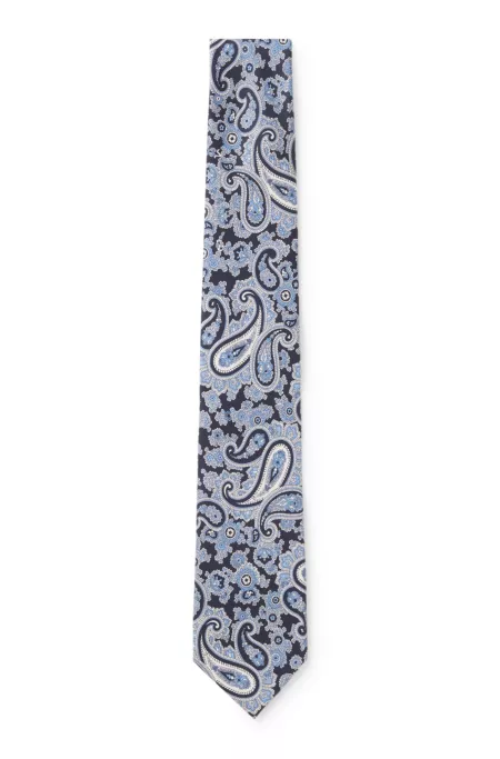 Pure-silk tie with paisley print