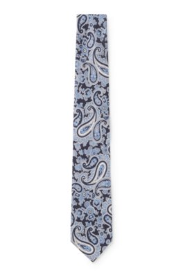 Pure-silk tie with paisley print