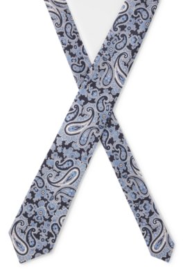 Boss Pure-silk tie with paisley print slipsar herr – bild 4