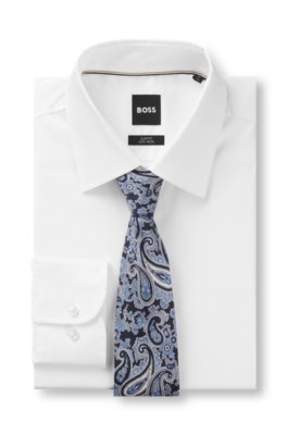 Boss Pure-silk tie with paisley print slipsar herr – bild 2
