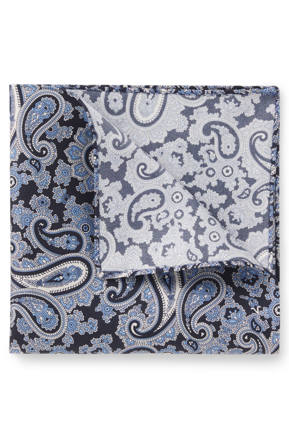 Pocket square in pure silk with paisley print
