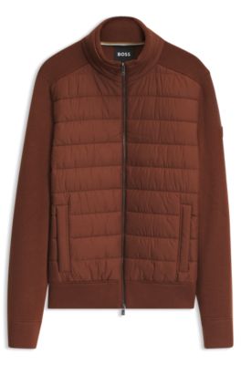 Padded-front jacket, Brown