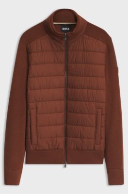 Padded-front jacket, Brown