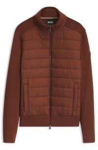 Padded-front jacket, Brown