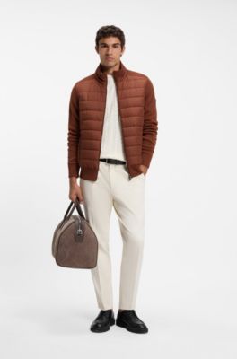 Padded-front jacket, Brown