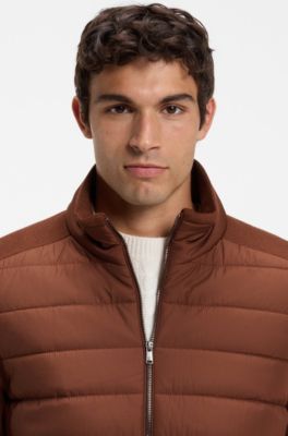 Padded-front jacket, Brown