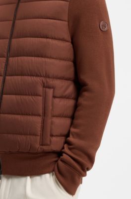 Padded-front jacket, Brown