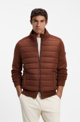 Padded-front jacket, Brown