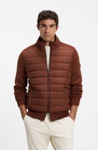 Padded-front jacket, Brown