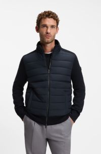 Jacke mit wattierter Vorderseite, Dunkelblau
