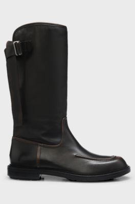 Leather boots, Black