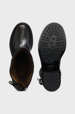 Leather boots, Black