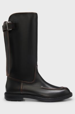 Leather boots, Dark Brown