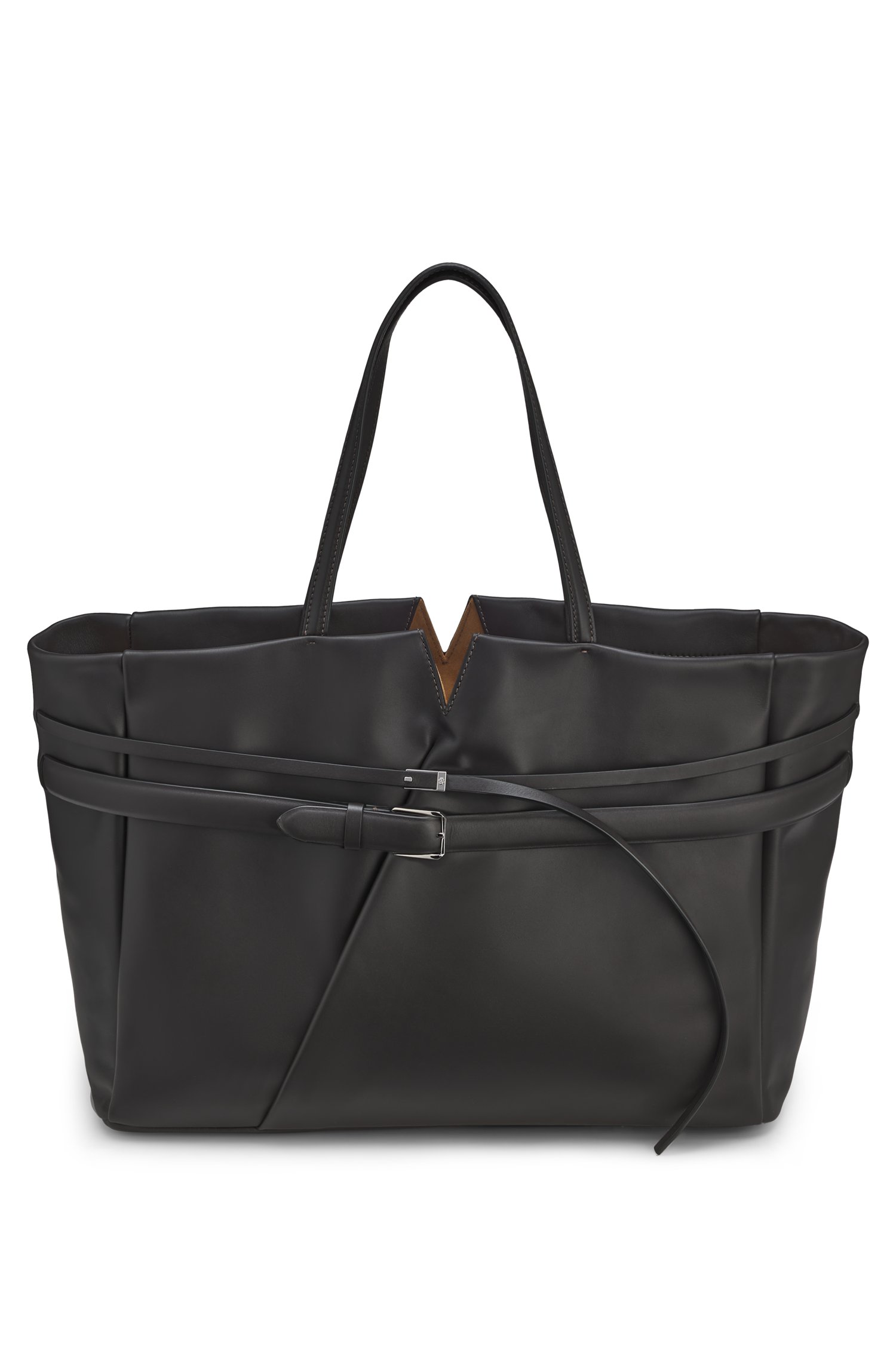 Boss Revers leather tote with double belt detail shoppingväskor & totes dam