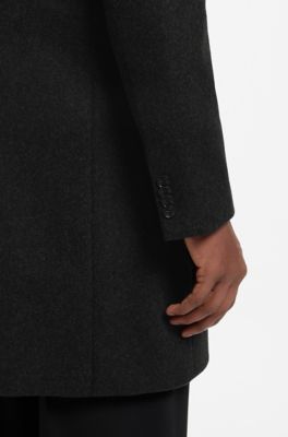 Virgin-wool-blend coat, Dark Grey