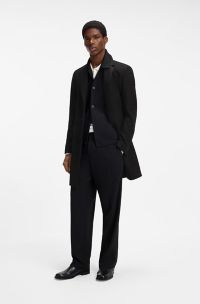 Virgin-wool-blend coat, Dark Grey