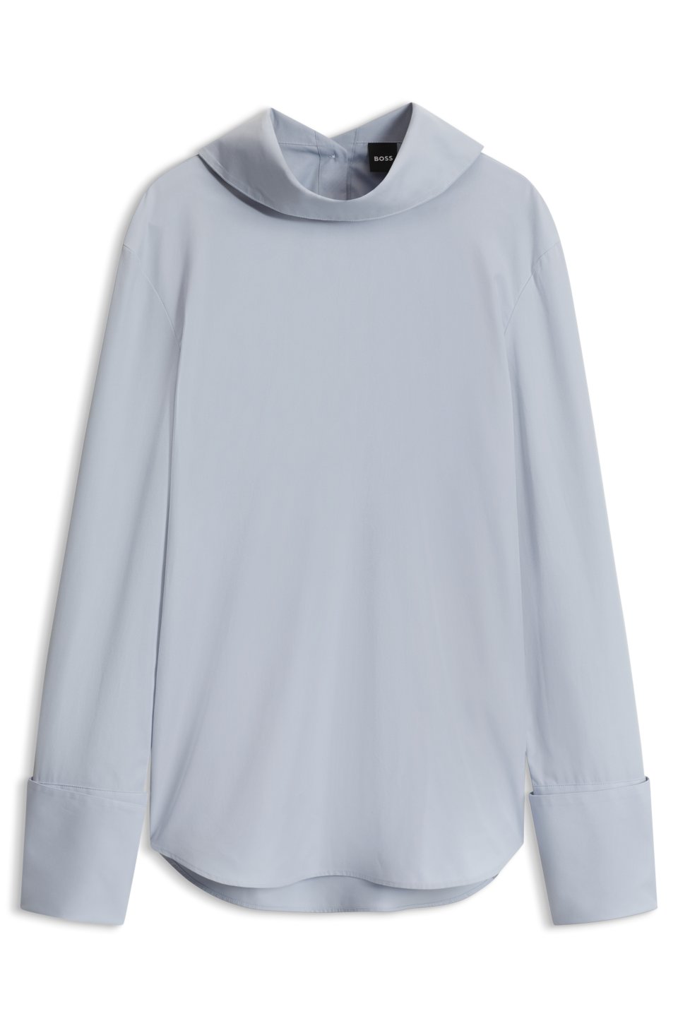 High-neck cotton blouse