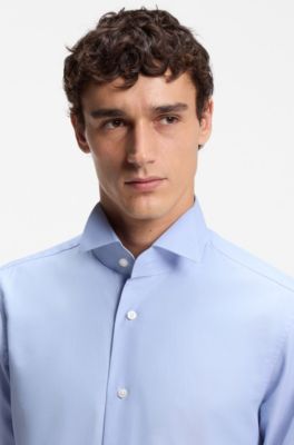 Slim-fit cotton shirt, Light Blue