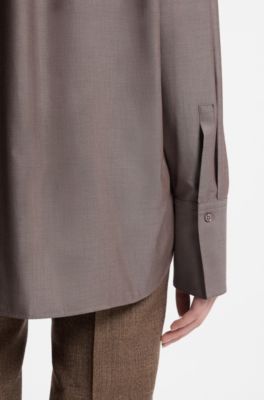 Cotton blouse, Taupe