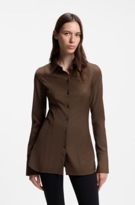 Contoured shirt, Brown