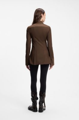 Contoured shirt, Brown