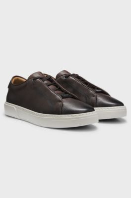 Gary leather trainers, Dark Brown