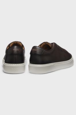 Gary leather trainers, Dark Brown