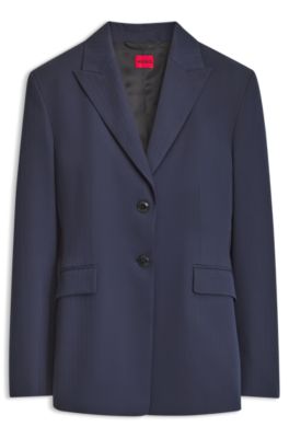 Regular-fit pinstripe blazer, Dark Blue