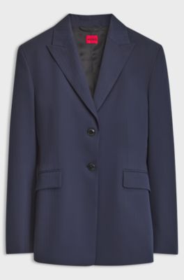 Regular-fit pinstripe blazer, Dark Blue