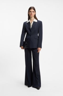 Regular-fit pinstripe blazer, Dark Blue