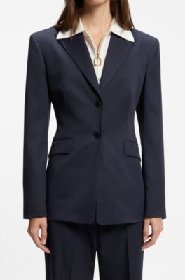 Regular-fit pinstripe blazer, Dark Blue