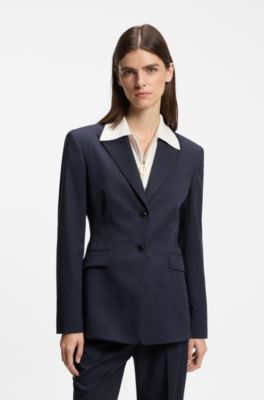 Regular-fit pinstripe blazer, Dark Blue